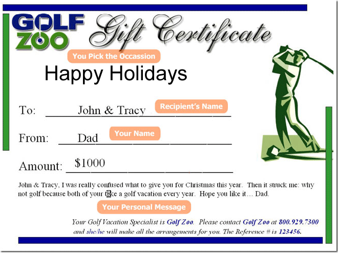 Golf Gift Card