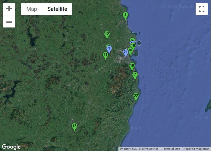 Dublin and East Map